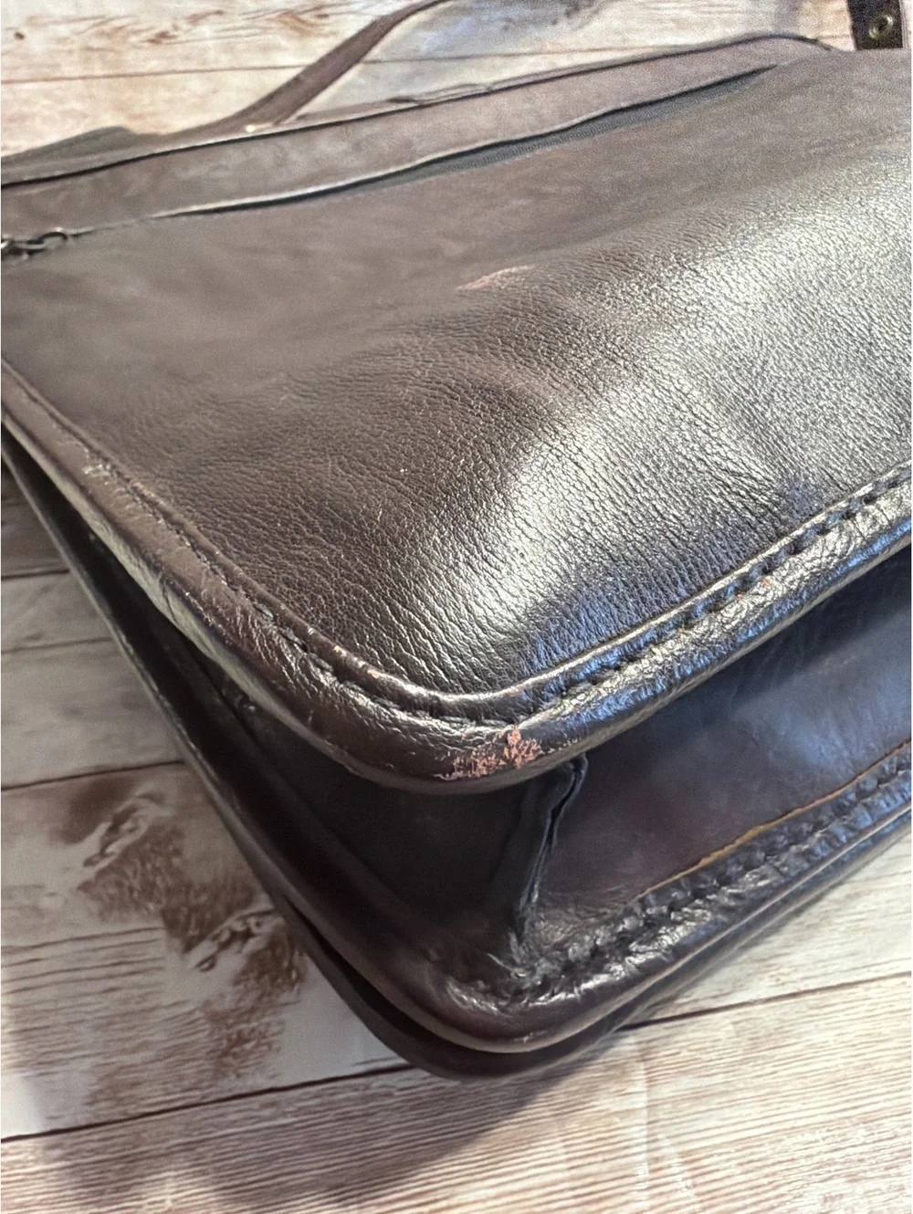 Vintage Hidesign Deep Brown Briefcase Satchel